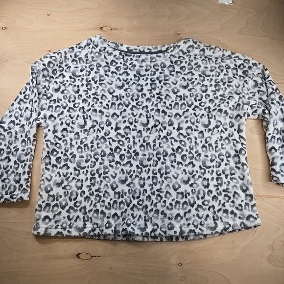 Joyspun Women's Velour White Grey Animal Print 2Pc Pajama Set 2X - Picture 2 of 15